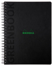 RHODIA Cahier à spirale GREENPAD, A4+, ligné, noir