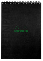 RHODIA Bloc reliure intégrale GREENPAD, A4+, ligné, noir