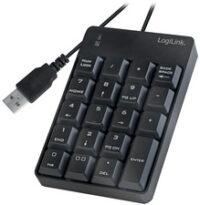 LogiLink Pavé numérique USB, avec câble, 19 touches, noir
