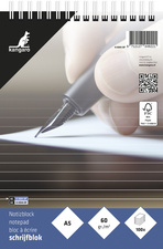 kangaro Bloc-notes à spirale, A5, ligné, 100 feuilles