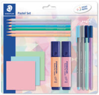 STAEDTLER Kit d'écriture pastel, avec 3 bloc-notes adhésifs