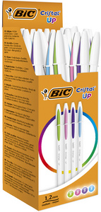 BIC Stylo bille Cristal Up Fashion, assorti, carton de 20