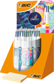 BIC Stylo à bille rétractable 4 Colours Decors, présentoir