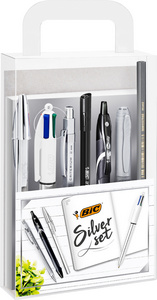 BIC Kit d'écriture "SILVER" avec carnet de notes, 8 pièces