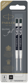 PARKER Recharge QUINK gel, tracé: M, blister de 2, noir