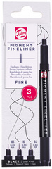 ROYAL TALENS Feutre Pigment Fineliner Fine, set de 3, noir