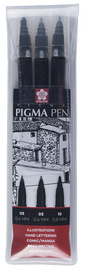 SAKURA Stylo feutre PIGMA PEN, étui de 3, noir