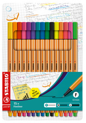 STABILO Feutre à pointe fine point 88, étui carton de 15