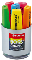 STABILO Surligneur BOSS ORIGINAL, boîte ronde de 6
