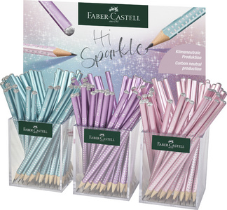 FABER-CASTELL Crayon de papier GRIP SPARKLE Cosmic, 3 pots