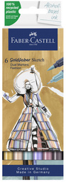 FABER-CASTELL Marqueur Sketch GOLDFABER, étui de 6 Fashion