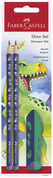 FABER-CASTELL Kit d'écriture Dino, 3 pièces, bleu