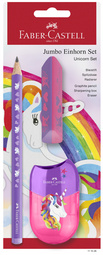 FABER-CASTELL Kit d'écriture Licorne Jumbo, 3 pièces, violet