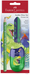 FABER-CASTELL Kit d'écriture Dino Jumbo, 3 pièces, vert