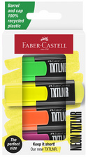 FABER-CASTELL Mini-surligneur TXTLNR, étui en carton de 4