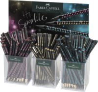 FABER-CASTELL Crayon GRIP SPARKLE Midnight, pot de 3