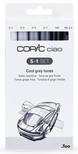 COPIC Kit de marqueurs ciao 5+1, couleurs grises