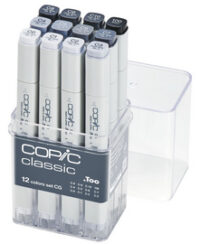 COPIC Marqueur classic, kit de 12 en gris "CG", nuances