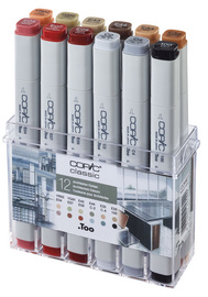 COPIC Marqueur classic, set de 12 couleurs architectes