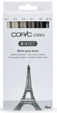 COPIC Kit de marqueurs Hobbymarker ciao 5+1, teintes grises