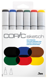 COPIC Marqueur sketch, kit de 6 "Bold Primaries