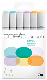 COPIC Marqueur sketch, kit de 6 "Pale Pastels
