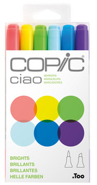 COPIC Marqueur ciao, kit de 6 "Brights