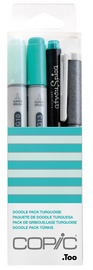 COPIC Marqueur ciao, kit de 4 "Doodle Pack Turquoise