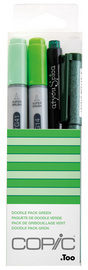 COPIC Marqueur ciao, kit de 4 "Doodle Pack Green