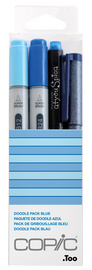 COPIC Marqueur ciao, kit de 4 "Doodle Pack Blue