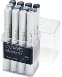 COPIC Marqueur sketch, set de 12 "Tons de gris CG