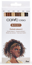 COPIC Marqueur ciao, kit de 5+1 "Portrait 2