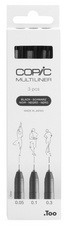 COPIC Feutre fin MULTILINER, set de 3, noir