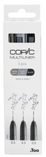 COPIC Feutre fin MULTILINER, set de 3, gris/noir
