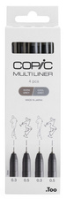 COPIC Feutre fin MULTILINER, set de 4, gris