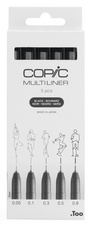 COPIC Feutre fin MULTILINER, set de 5, noir