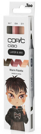 COPIC Marqueur ciao, set de 3 "Warm Palette