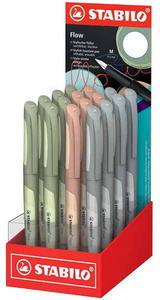 STABILO Stylo à plume Flow MONOCHROME, présentoir de 16