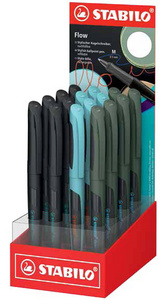 STABILO Stylo à bille Flow, présentoir de 16