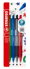 STABILO Stylo bille rétractable pointball colorful, 4 pièces