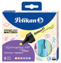 Pelikan Surligneur 490 Pastel, étui de 6, couleurs assorties
