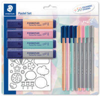 STAEDTLER Set d'écriture pastel, avec 50 gommettes à colorer