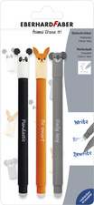 EBERHARD FABER Stylo encre gel Animal Erase it! blister de 3