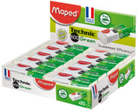 Maped Gomme plastique Technic 600 Green, présentoir de 20
