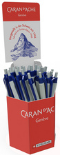 CARAN D'ACHE Stylo à bille rétractable Eco, bleu, présentoir