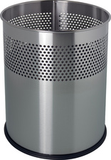 helit Corbeille à papier en acier "the dot", 15 L, argent