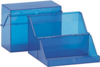 helit Petite boîte à fiches, translucide, bleu