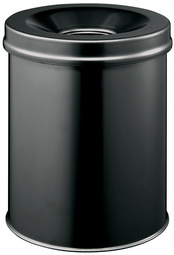 DURABLE Corbeille à papier SAFE, ronde, 15 litres, noir