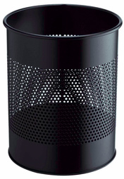 DURABLE Corbeille METAL, ronde,15 litres, noir