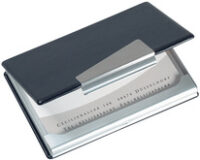 sigel étui pour cartes de visite "aluminium/imitation cuir